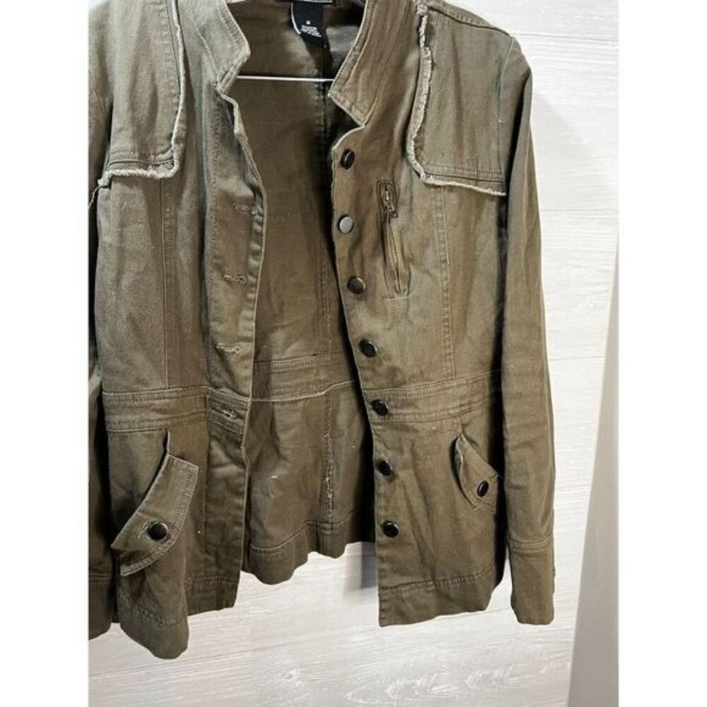 Raw Hem Utility Button-Down Jacket Medium By Will… - image 6